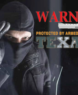 Warning Protected Armed Texans STICKER